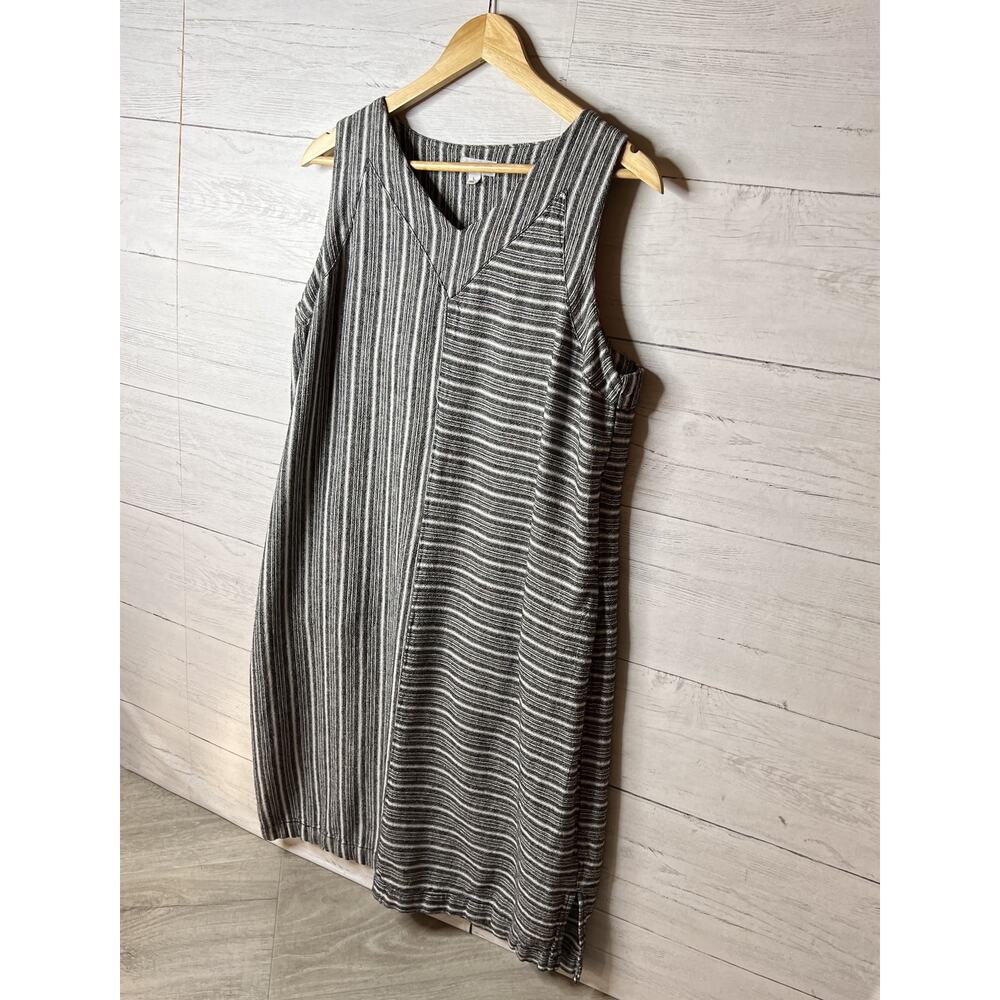 Westbound Dress Womens Size Large Black & White Striped Lagenlook Linen Blend - Picture 5 of 16